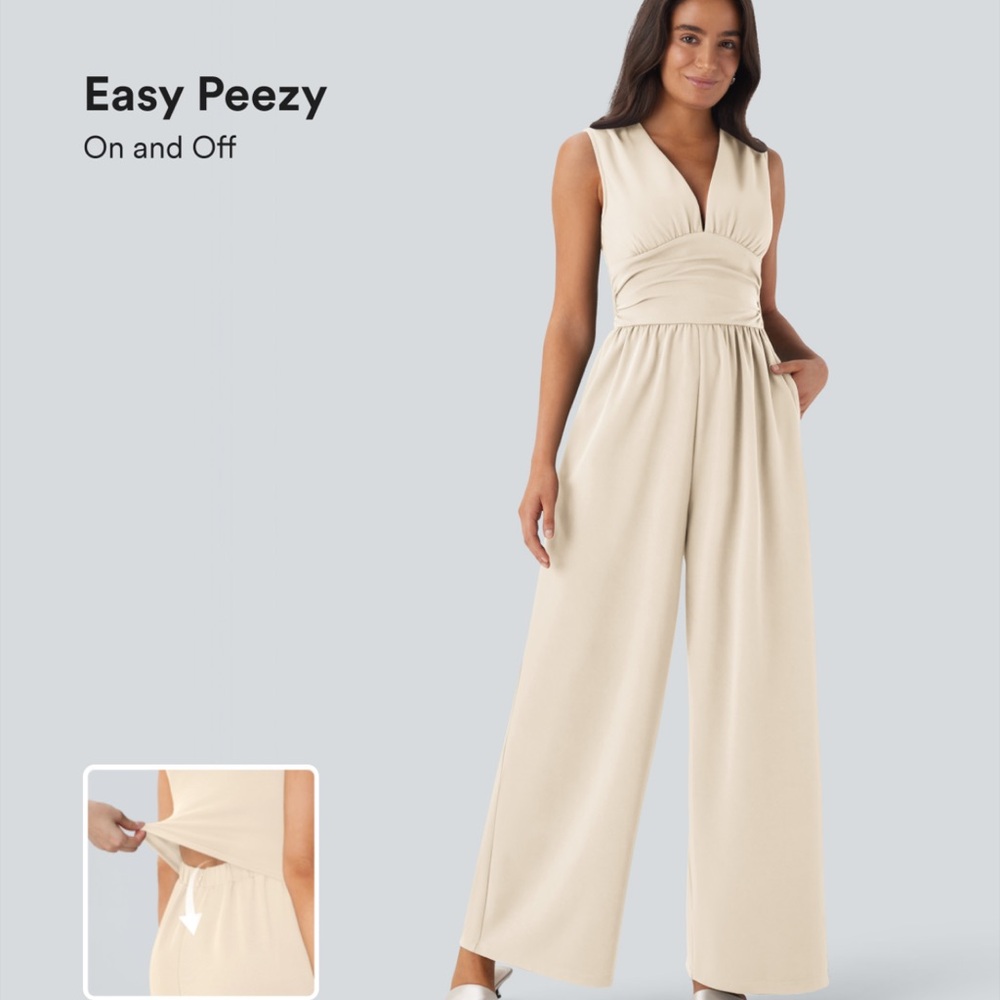 HALARA Cream Jumpsuit